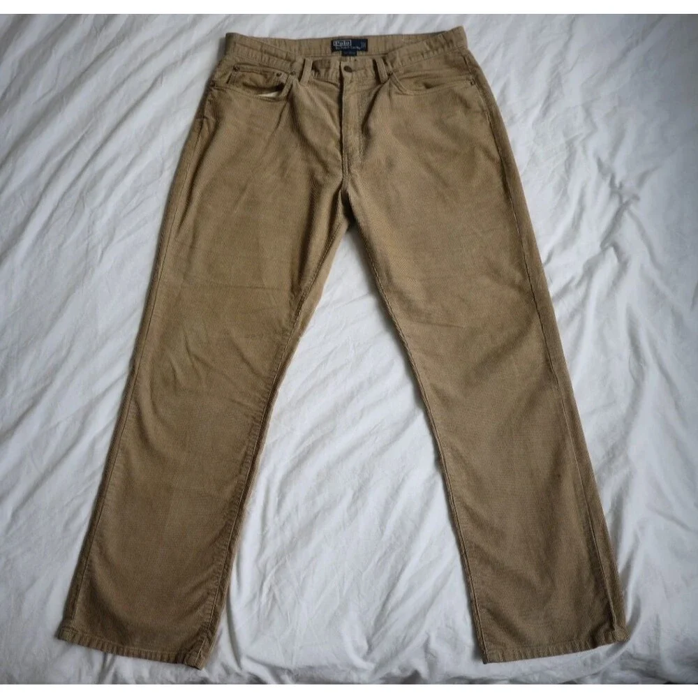 Polo Ralph Lauren Corduroy Pants Men’s 34x30 Tan Beige Straight Leg Classic